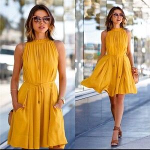 Wedding guest yellow dress